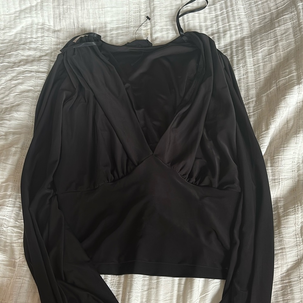 Low Cut Black Blouse